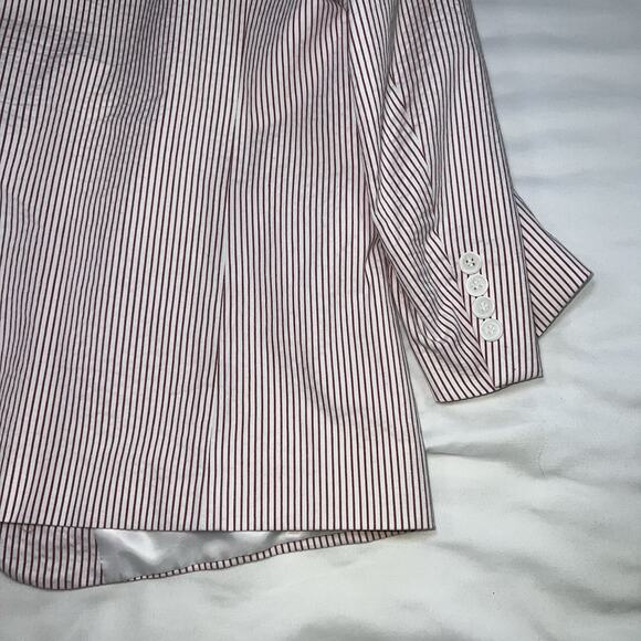 Alan Flusser Blazer Men’s Size 48R Red White Striped Seersucker Preppy Jacket - Picture 13 of 14